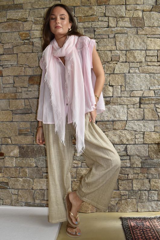 Elsie Pure Cotton Cap Sleeve Blouse Sugar